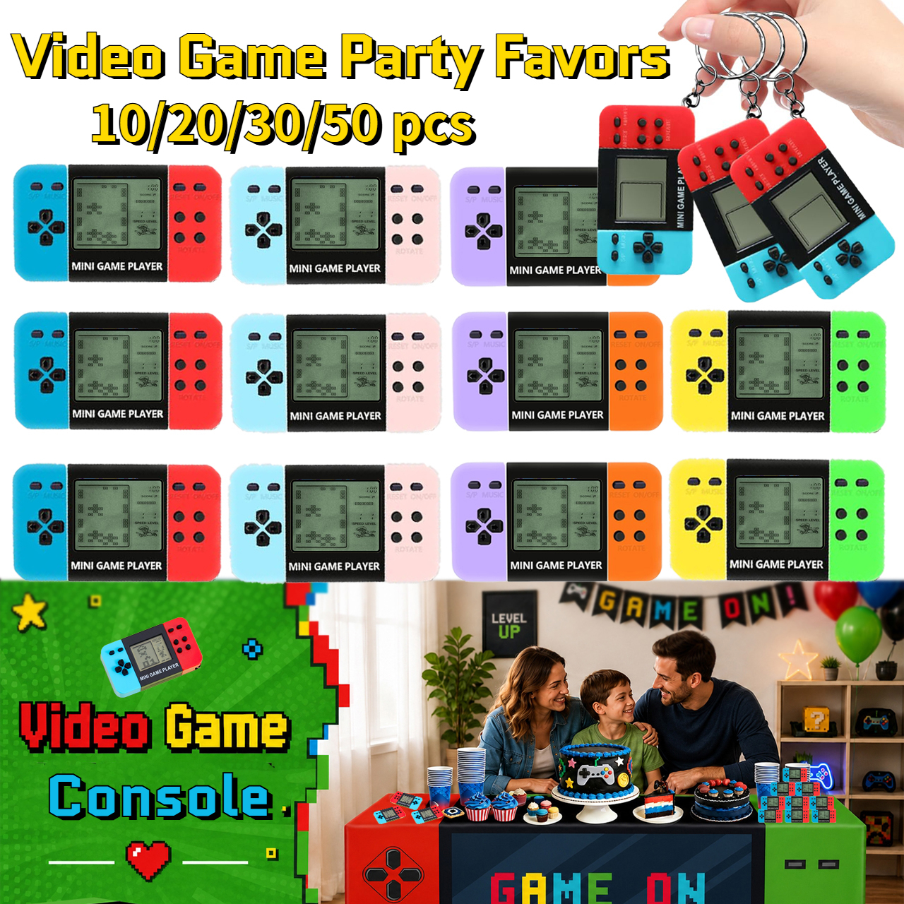 Party Games Console - 10-120pcs Kids Mini Handheld Game Arcade
