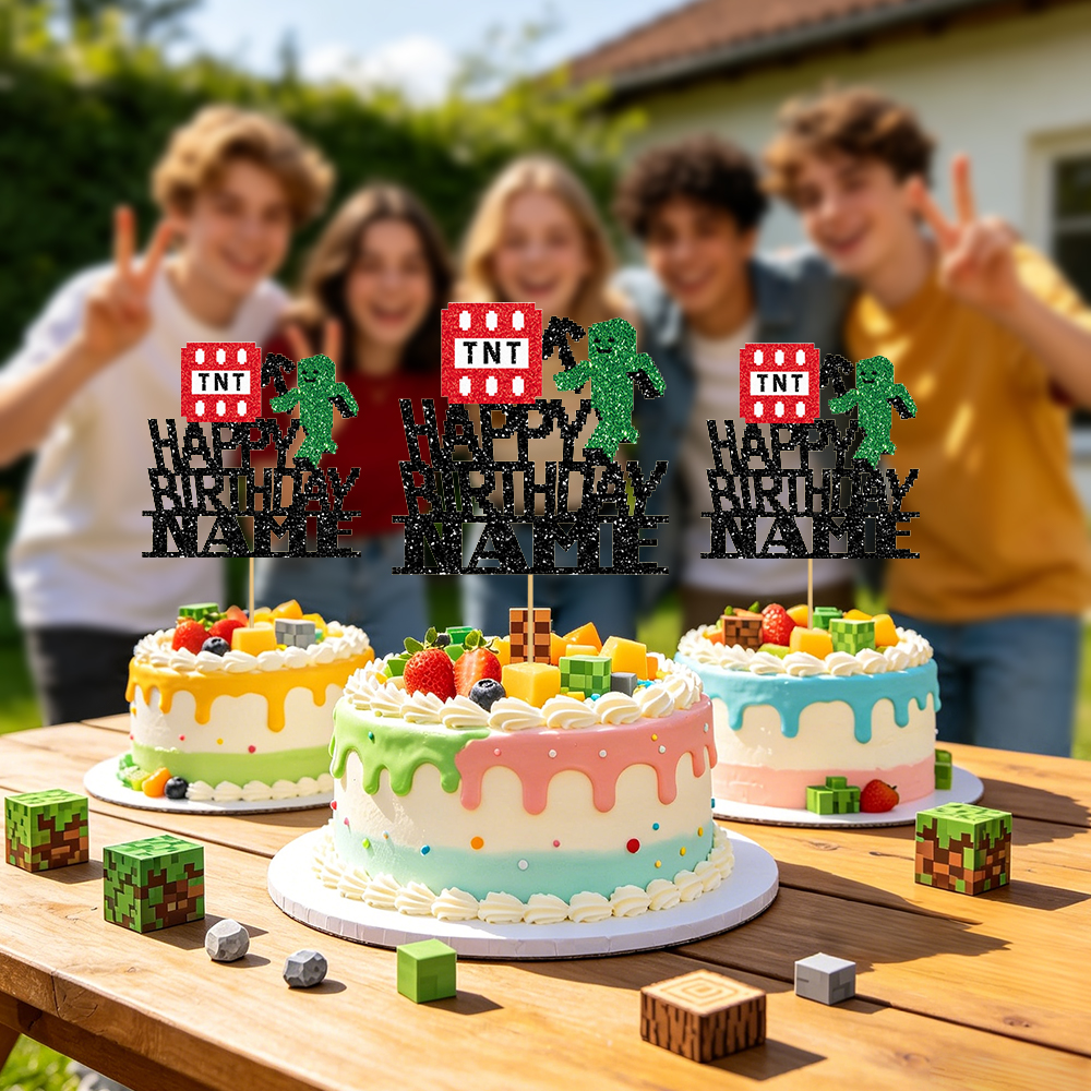 1/3/6 Pcs Of Glitter Minecraft - Party Games Minecraft recension och pris
