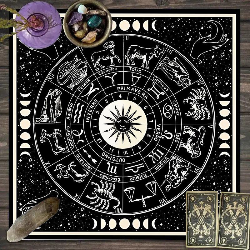 Zodiac Pattern Tarot Cloth - S - Zodiac Party Games recension och pris