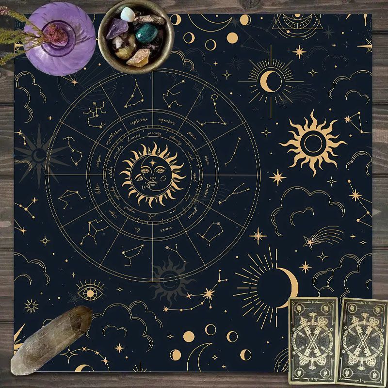 Zodiac Pattern Tarot Cloth - S - Zodiac Party Games recension och pris