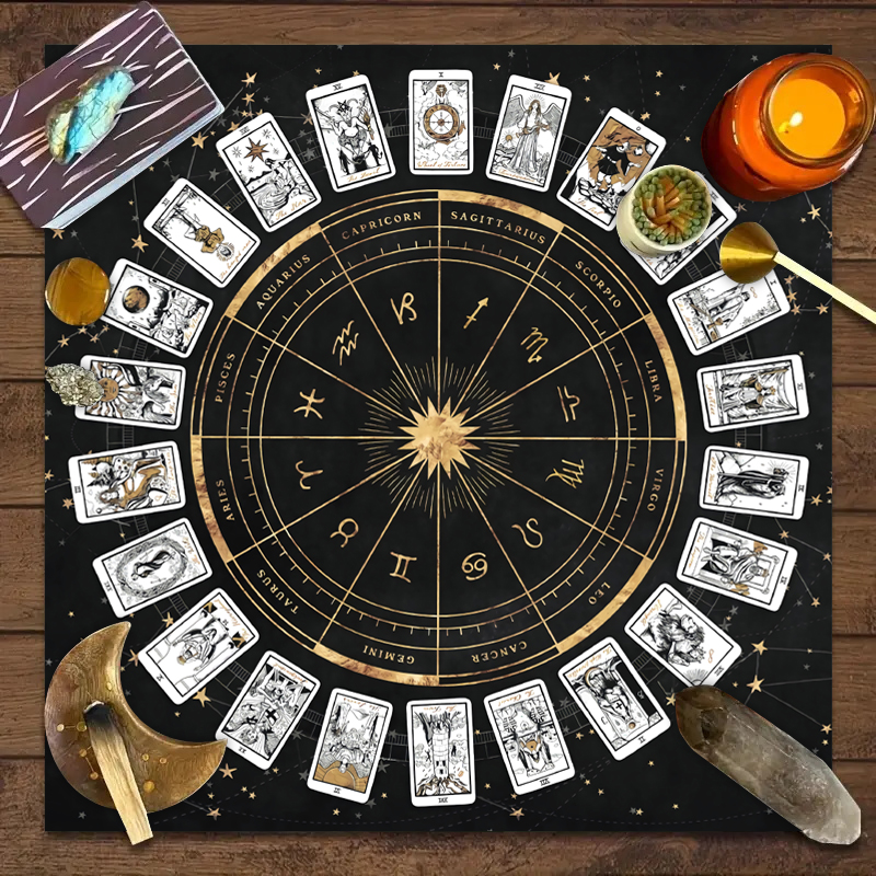 1pc Tarot Card Tablecloth, 12  - Zodiac Party Games recension och pris