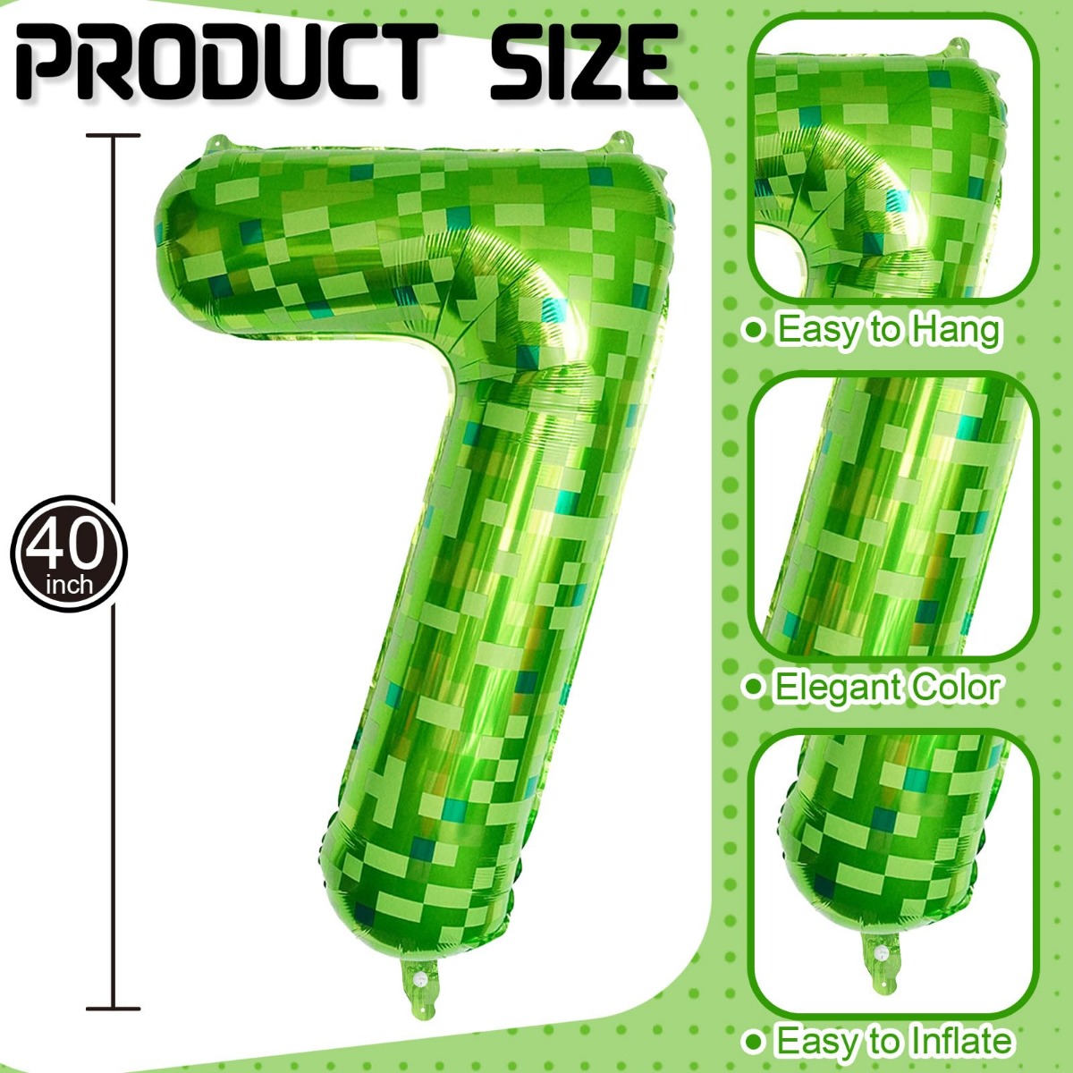 40Inch Green Pixel Number Ball - Party Games Minecraft recension och pris