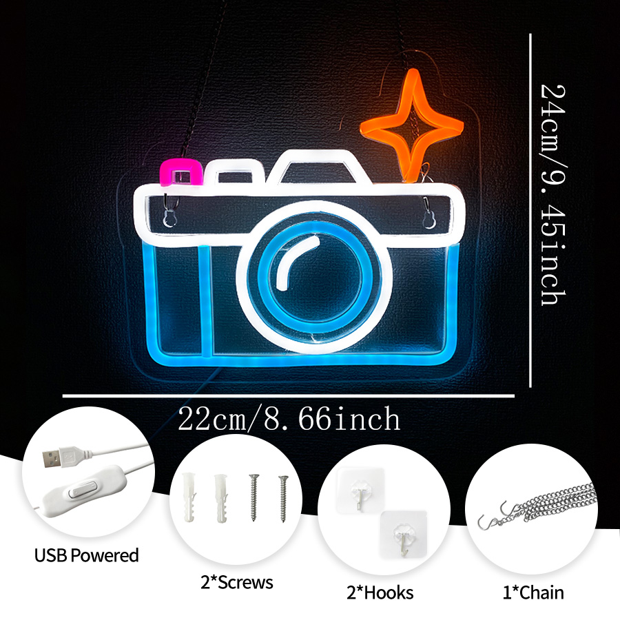 Camera Neon Sign For Wall Deco - Party Games Stream recension och pris