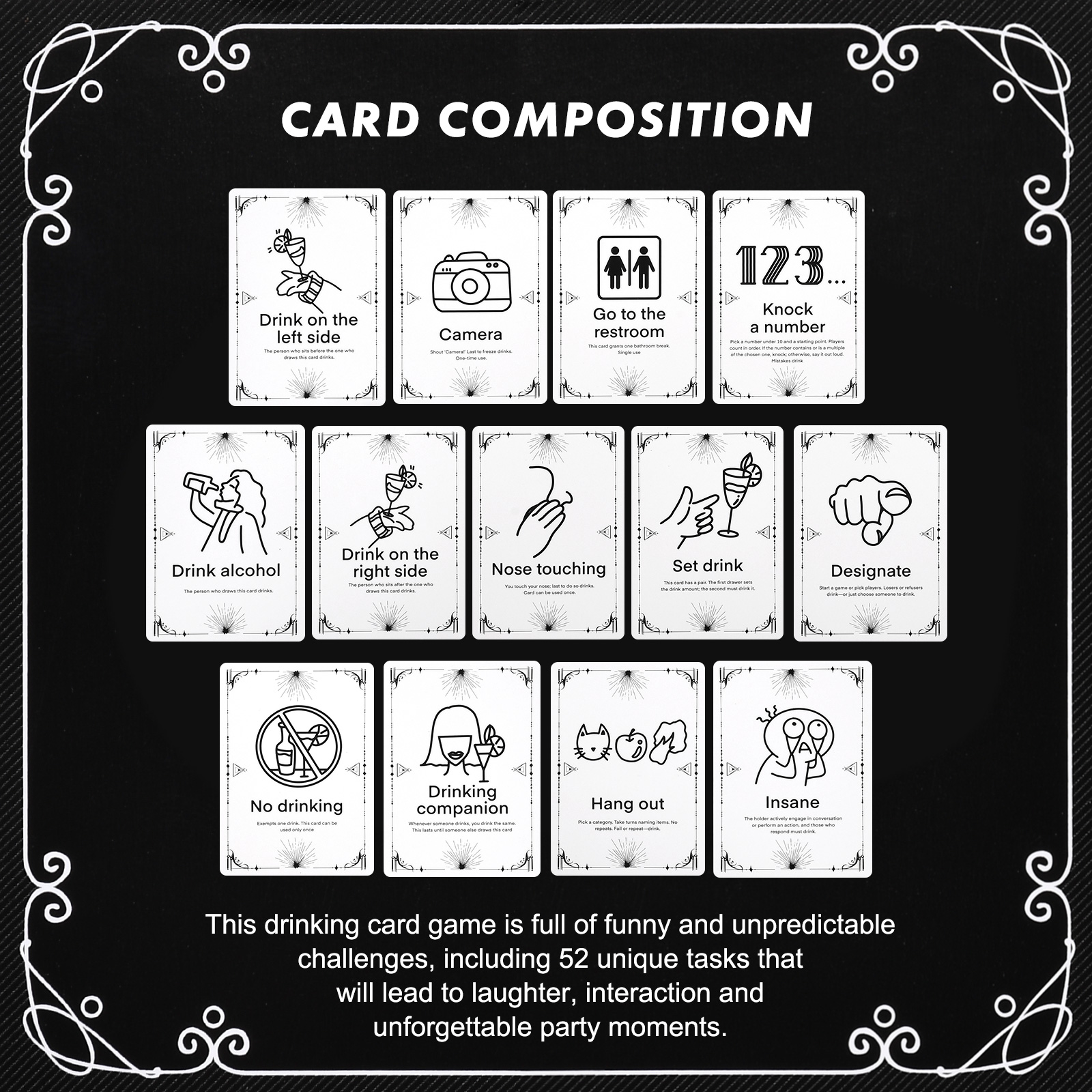 Adult Drinking Game Cards – 52 - Party Games Adults Drinking recension och pris