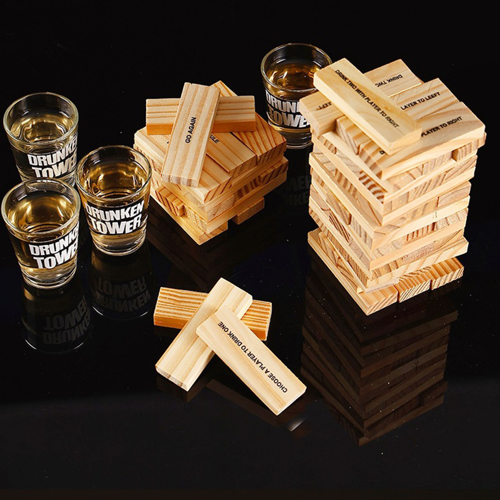 Wooden Stacking Drinking Game  - Party Games Adults Drinking recension och pris