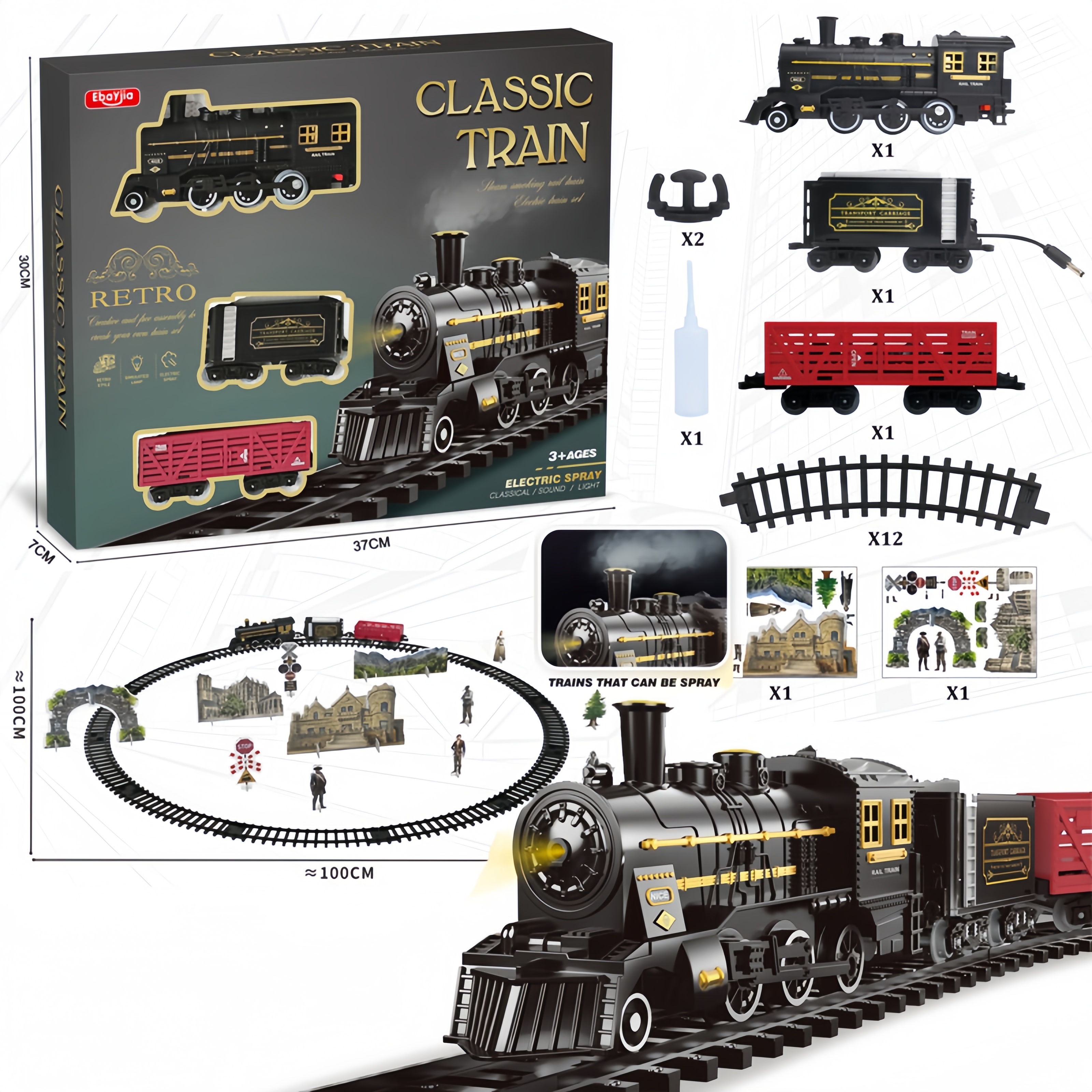 Kids Electric Steam Alloy Trai - Party Games Steam recension och pris