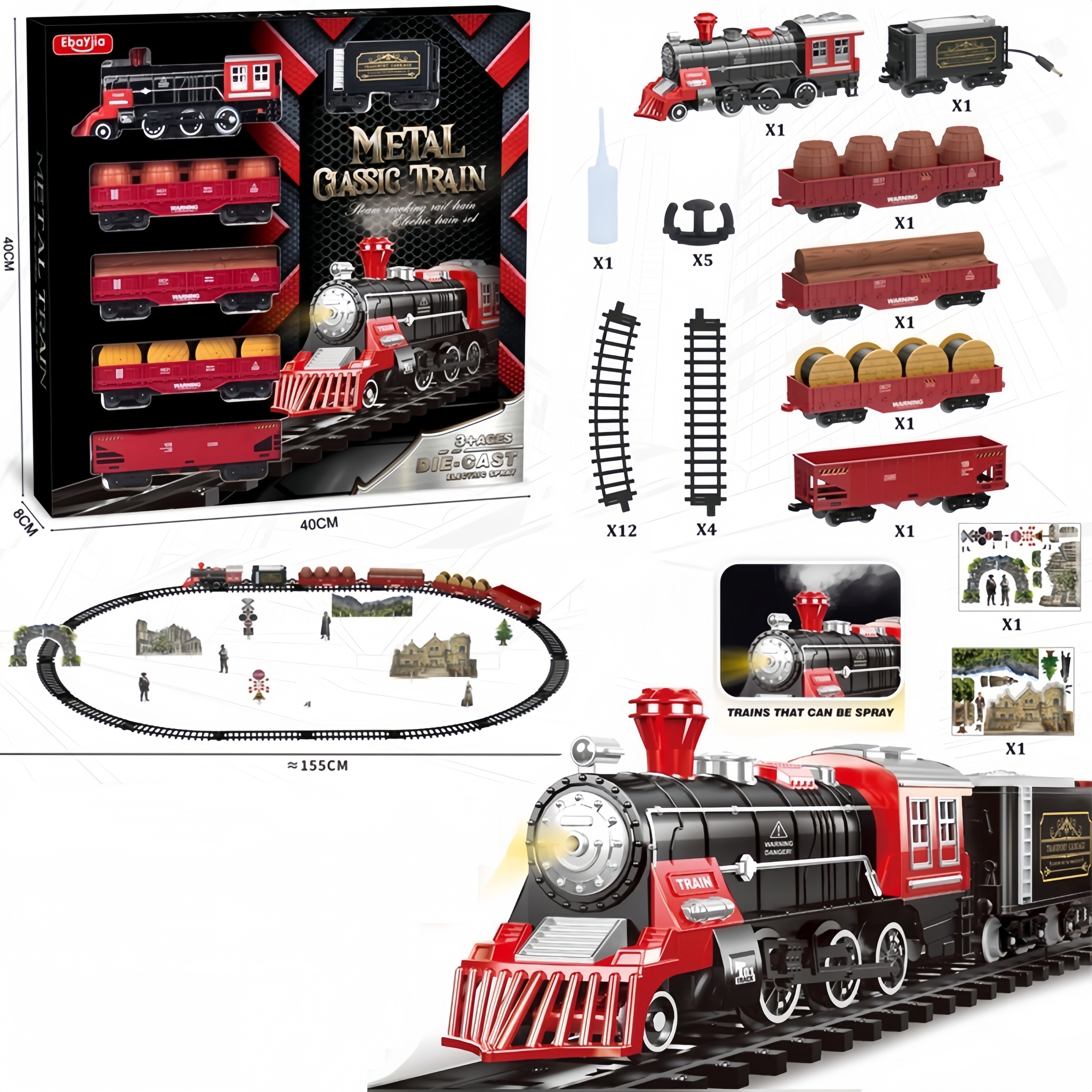 Kids Electric Steam Alloy Trai - Party Games Steam recension och pris