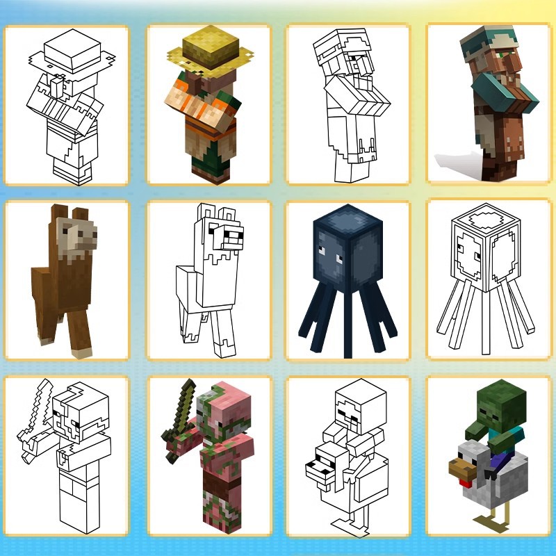 Pixel Game Theme Drawing Line  - Party Games Minecraft recension och pris